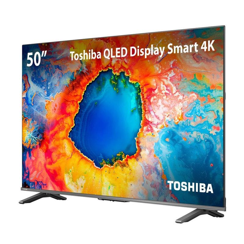 Smart TV QLED 50 4K Toshiba 50C450NS Google TV 3 HDMI 2 USB Wi-Fi